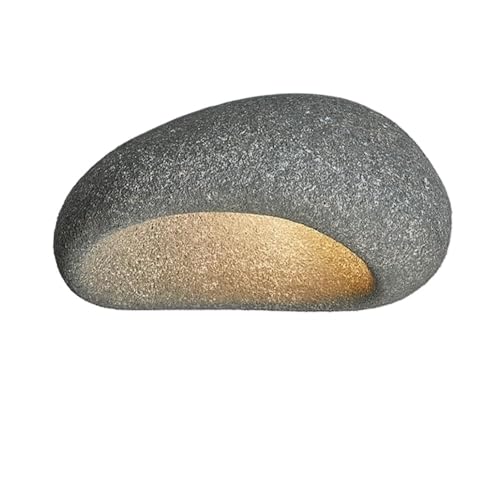 LUOYAOB Plafonnier LED en pierre galets, design nordique moderne et minimaliste, forme ovale, luminaire décoratif d'intérieur for salon, chambre à coucher,...