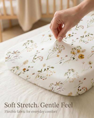 Image of Bedside Bassinet Sheets 2 Pack, 33 x 20 Fitted Bedside Sleeper Sheets, Ultra Soft Breathable Polyester, Ideal for Baby Girl or Boy and Newborns (Butterfly Garden, Bedside Sleeper Sheet)
