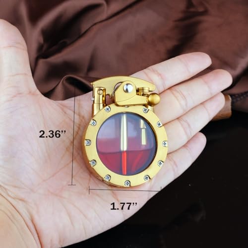 Laicengo Vintage Trench Lighter, Steampunk Lighter, Kerosene Copper Lighter, Cool Lighter with Visible Gas Tank, Great Choice for Men Dad Husband, Gold (Fuel Not Included)