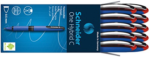 Stylo roller Schneider One Hybrid C rouge 0.5mm lot de 10 à encre liquide non rétractable
