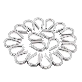 SAZ DEKOR 304 Stainless Steel Wire Rope Cable Thimbles for 2-8mm Cable 4mm 20 Pieces