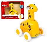 BRIO 30229 Push & Go Giraffe - Niedliches Drück- und Fahrspielzeug in klassicher BRIO-Optik - Empfohlen ab 12 Monaten
