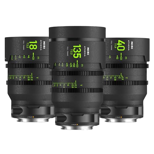 NiSi, Athena Cinema Prime Add-On Kit L Mount - 3-Lens Set (18mm, 40mm, 135mm) with 9-Slot Hard Case - Expansion Pack for Original 5-Lens Kit, Ultra-Low Chromatic Aberration and Maximum Micro-Contrast