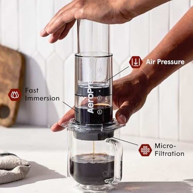 AeroPress Clear Coffee Maker & Flow Control Filter Cap Bundle