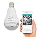 Light Camera Security 1080p WiFi Wireless Smart spy Bulb Camera Home Security Surveillance Video System Light Bulb Panoramic Camera 1080 IP 360 fisheye for Kids pet Dog cat