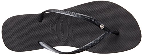 Havaianas Slim Crystal Glamour Sw Black Rubber Sandal - 7M / 6M
