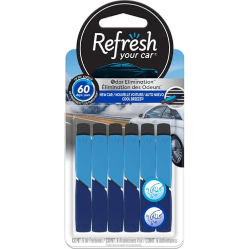 Refresh Your Car Odor Eliminating Auto Vent Stick Car and Home Aromatizador de ar para carro novo/brisa fresca, 6 varetas