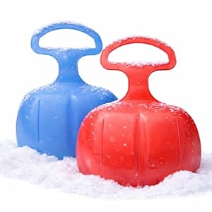 2er Bob Schlitten Set - blau & rot - zum Porutschen & Schlittenfahren für Kinder Poporutscher Po-Rutscher