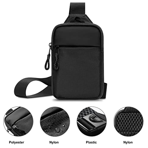 Small Crossbody Bag For Men Women - Waterproof Mini Sling Bag Small Phone Bag Messenger Bag For Travelling Hiking (Black - Small (L*W*H=16Cm*2.5Cm*22Cm)) #TOP3