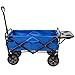 Mac Sports Collapsible Folding Outdoor Utility Wagon (Wagon with Side Table, Blue)