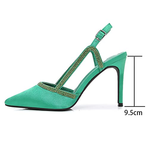 Slingback pour femmes pointe en cuir véritable souple - 6