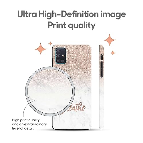 Image of COLORflow Back Cover Compatible with Samsung Galaxy A71 | (Best for Girls) Quotes (Breathe) Marble | Designer Printed Hard CASE Bumper Back Cover
