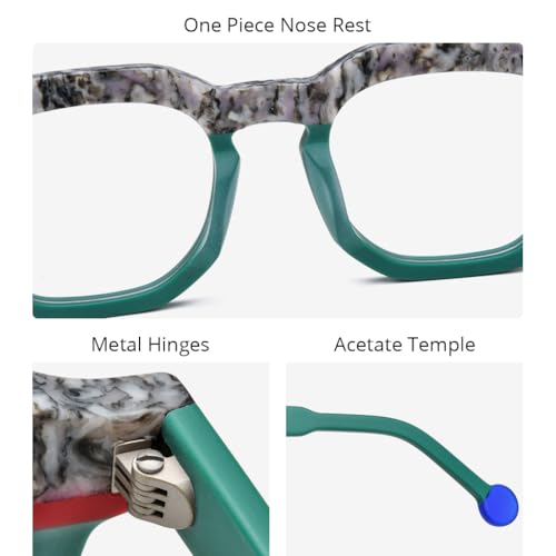 Image of HEPIDEM Multicolor Acetate Glasses Frame Women,Oversize Round Optical Eyeglasses