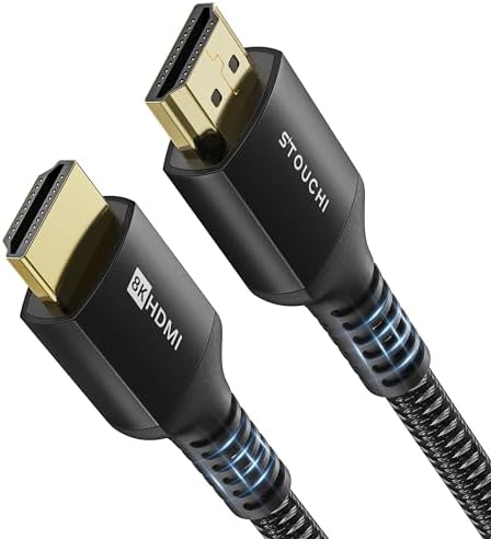 8K HDMI 2.1 Cable 6ft, Stouchi Ultra High Speed 48Gbps HDMI Cables, 8K60Hz 4K120Hz 144Hz eARC HDCP 2.2&2.3 SBTM HDR10+ Dolby Compatible with PS5/PlayStation 5/Xbox Series X/Apple TV 4K