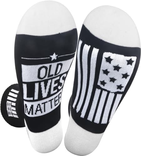 Luhiew Men Women Funny Socks - Old Lives Matter Gifts for Dad Grandpa - Gag Gifts for Men 50th 60th 70th 80th