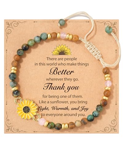 Image of Tarsus Sunflower Gifts for Women Teens - Positivity, Love & Strength | Unique Gift for Birthday, Christmas, or Thank You Occasion, Sunshine Sunflower Bracelet for Friends Coworkers Daughter...