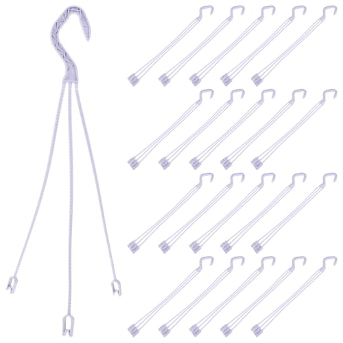 Housoutil 50pcs Hook Heavy Duty Garment Rack Heavy Duty Clothes Plant Hanger Bird Feeder Window Planter Flower Pot Hanger Chain Pot Plant Plastic Raw Material Chlorophytum Refrigerator White