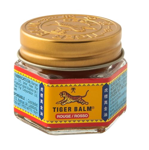 Tiger Balm - BAUME DU TIGRE Rouge à effet chauffant - Contient du camphre et du menthol - Pour sportifs, avant l'effort ou les tensions du quotidien, Réduit les tensions par le massage - 19 g