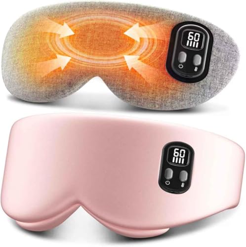 Anydance Heated Eye Mask - Cordless Eye Mask for Dry Eyes, Eye Relief, Improved Sleep, Timed Shutdown, 4 Temperature, Washable Eye Heating Pad for Travel, Removable for Cleaning - Rose Pink