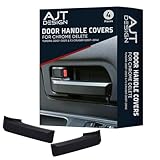 AJT DESIGN Car Door Handle Cover Compatible with Toyota Tundra (2007-2021) | ABS Plastic Front & Back Interior Door Handle Cover with Chrome Delete Finish | Made in USA - Black
