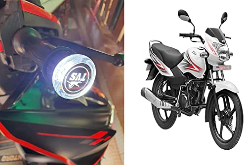 Image of Grandbiker Crystal Handle Bar Light Side Weights Handle Grip End Indicator Light For All TVS Universal Bikes (Green & White)