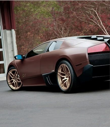 Image of WISDOM Matte Brown Vinyl Car Wrap Air Release, Self Adhesive, Vehicle wrap Sheet for Automotive Bike DIY Exterior Interior Decoration (Brown MATT, 20 Inch X 10 Feet)