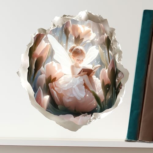 Vinilo decorativo hada leyendo 4.7x5 pulgadas miniatura 6