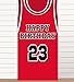 Happy Birthday 23 Banner Backdrop Background Red Basketball Star Player Sports Theme Decor for Man Boy 1st Birthday Party Baby Shower Photo Booth Props Favors Supplies Decorations