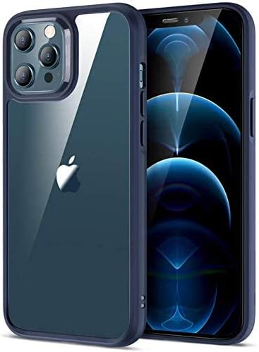 ESR Air Armor Designed for iPhone Pro Max Case [Shock-Absorbing] [Scratch-Resistant] [Military Grade Protection] Hard Polycarbonate + Flexible Polymer Frame for iPhone 2020, 6.7", Transparent Blue