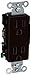 Hubbell DR15 Deco Receptacle, Common Ground, 15 amp, 125V, 5-15R, Brown