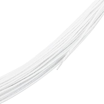 BENECREAT 21 Yard White Cotton Covered Millinery Wire, Cotton Covered Floral Wire with Metal Wire Inside, for Sewing Supplies Brim Making Accessories, Diameter 1mm