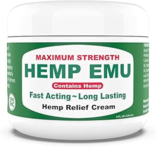 Hemp Emu Cream - Made In USA - Natural Hemp Cream Soothes Discomfort in Joints, Muscles, Back, Knees - Premium Hemp Oil Extract, Emu Oil, Menthol, Eucalyptus & Natural Oils - 4oz