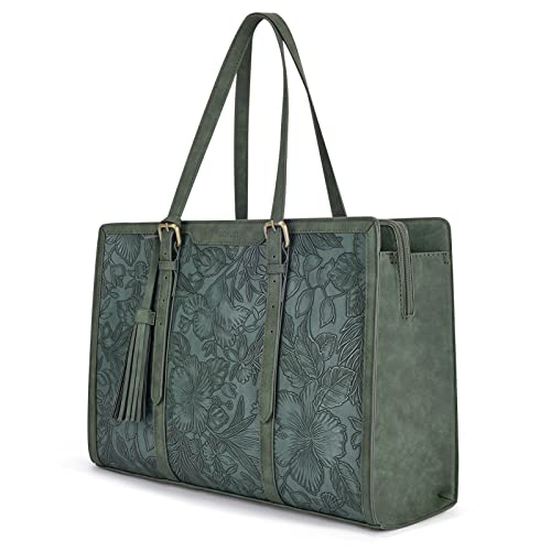 ECOSUSI Laptop Bag For Women 15.6 Inch Work Tote Bags PU Leather Computer Purse For Business Office With 3 Layer Compartments by ECOSUSI - Used condition - US$29.94