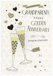 Wonderful Grandparents 50th Wedding Anniversary (ICG-8364) - Happy Golden Anniversary - Embossed and Foil Finish