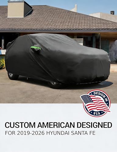 Image of Proadsy Custom Fit 2019-2026 Hyundai Santa Fe Car Cover Waterproof Outdoor | UV-Blocking Waterproof With Soft Lining Prevents Leaks & Scratches. Perfect For Sunny, Snowy Outdoor Parking, Garage Storage