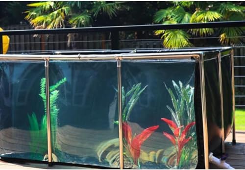 Acuario grande de lona de PVC para peces y mascotas acuáticas, marco de acero con ventana de visualización transparente, fácil montaje