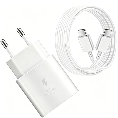 25W Caricatore USB C per Samsung Galaxy A57 A56 A55 A54 A53 A36 A17 5g S26 S25 S24 S23 S22 S21 S20 FE Ultra Plus Z Fold 7/6/ Z Flip7/6 Telefono Caricabatterie, Super Fast Charging con Cavo Type C