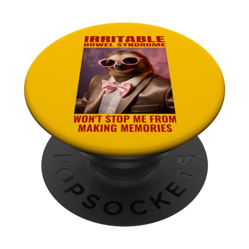 IBS Warrior Crohn's Colon Funny Irritable Bowel Syndrome IBS PopSockets Swappable PopGrip, Black