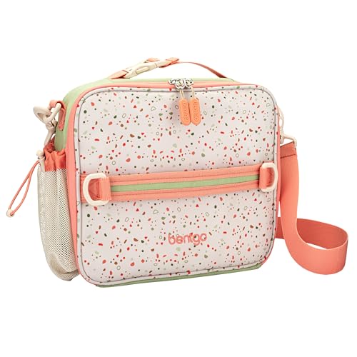 Bentgo Kids Lunch Bag (Whimsy & Wonder Collection) - Durable, Double-Insulated Lunch Bag for Kids 3+; Holds Lunch Box/Water Bottle/Snacks; Water-Resistant Fabric & Zip Pockets (Geo Speckle)