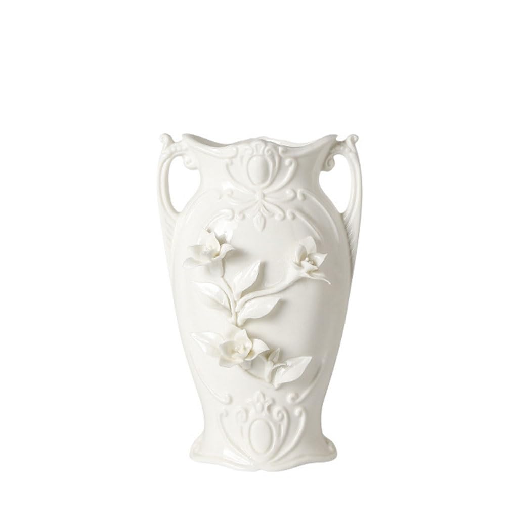 Bzgpmfud Grey Wolf Vase Desktop For Living Room Modern Simple Ceramic Flower Arrangement Ornaments Dining Table Hotel Vases(Grey Wolf)