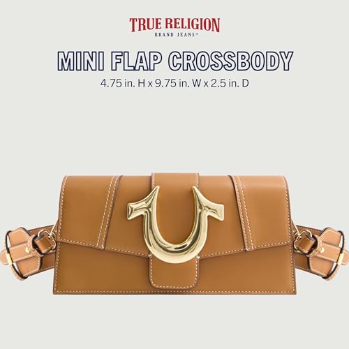 True Religion Women's Shoulder Bag Purse, Mini Flap Crossbody Handbag with Horseshoe Logo2