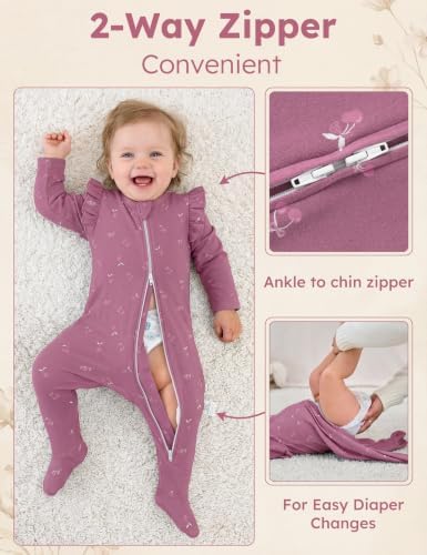 Yoofoss 100% Cotton Baby Pajamas 6-9 Months Sleepers For Girl Clothes Pjs — view 3