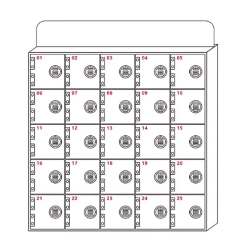 4-30 Digit Combination Lock Mobile Phone Storage Cabinet Transparent Acrylic Storage Box Suitable for Schools, Companies, Factories, etc.(25 bits)