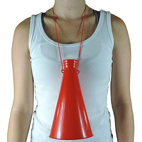 9\" Plastic Megaphone Cheerleader Hollywood Movie Director Prop (Red) - Thumbnail 3