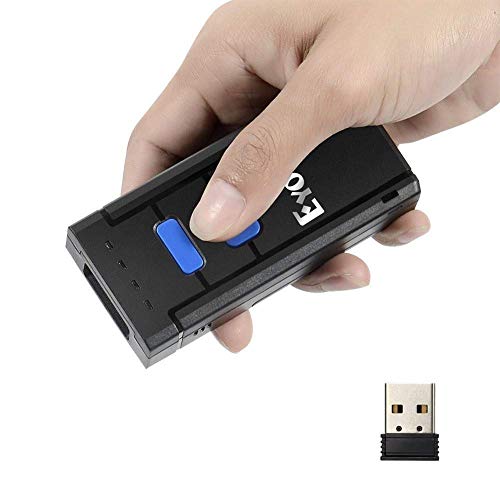 Eyoyo 1D Wireless Barcode Scanner,Compatible with Bluetooth Function & 2.4GHz Wireless & Wired Connection, Portable Barcode Reader Work with Windows, Mac,Android, iOS Phones, Tablets or Computers