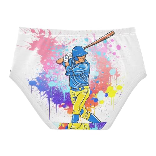 Funny Girls Underwear Toddler 2t Cotton Girl Panties Cute Cartoon Baseball Player Colorful Tie Dye Briefs Underpants2