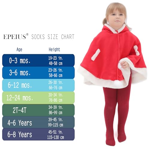Image of EPEIUS Baby Girl Tights Thick Cable Knit Leggings Stockings Cotton Pantyhose for Newborn Infant Toddler 3 /4 /5 /6 Pack