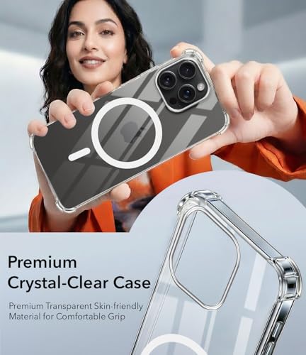 Image of Jkobi Shockproof Crystal-Clear Back Cover for Apple iPhone 15 Pro Max (Magsafe Wireless Support | Drop & Camera Protection | Hard Polycarbonate)