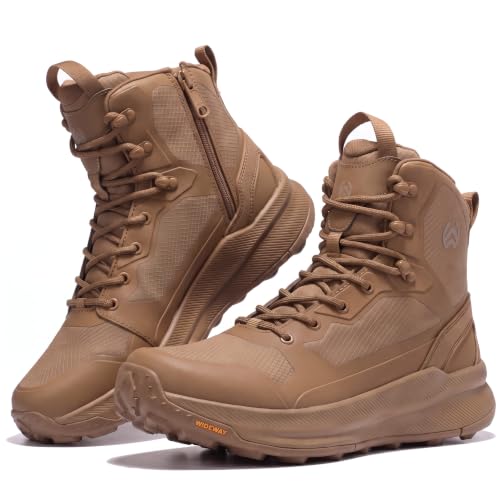 WIDEWAY Men's Military Tactical Boots Side Zipper Combat boots Lightweight