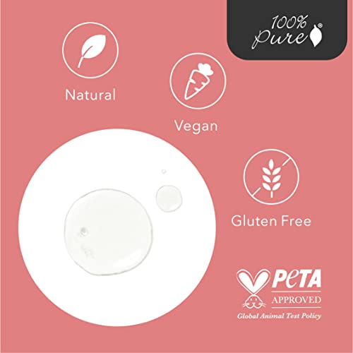 100% Pure Rose Hyaluronic Acid Facial Serum Deeply Hydrating Natural Care Soothe & Replenish Suppleness Bounce Dry, Dehydrated Skin - Vegan - 1Oz #TOP4